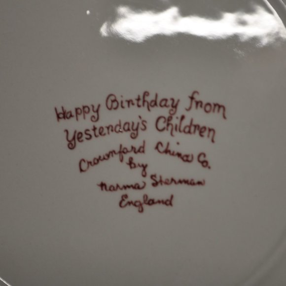 1974 TWO mother & child plates crownford china happy birthday & home (42) - Picture 10 of 10
